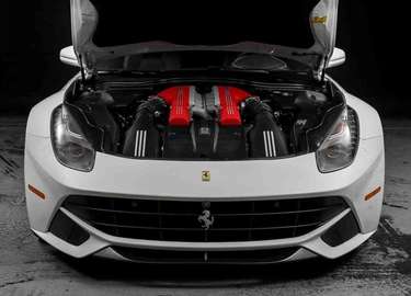 European performance vehicle engine shown on the service page
